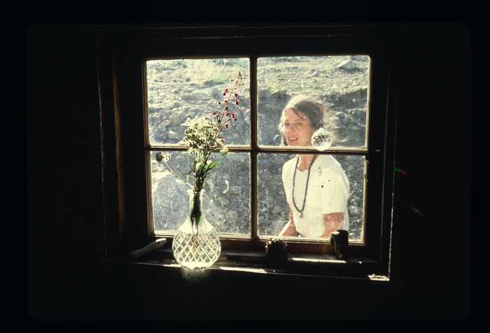 woman outside window