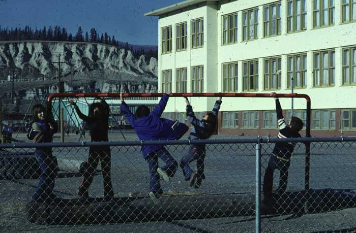kids playing at whitehorse elementary