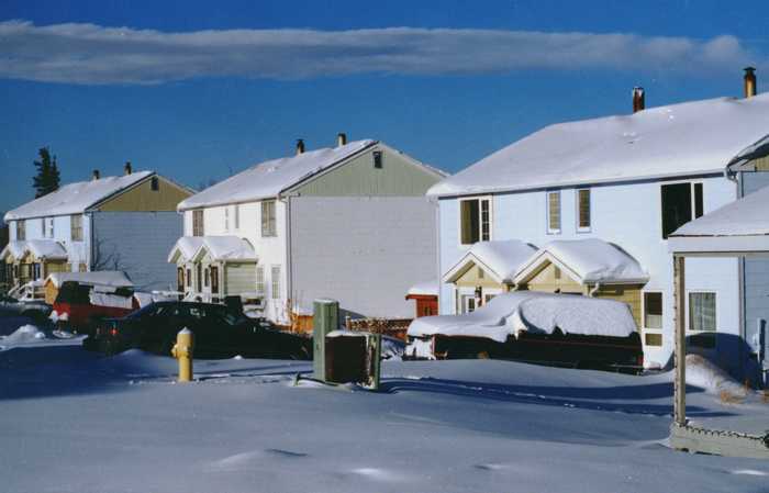 houses in snow