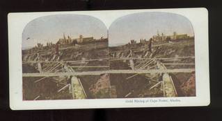 Early 1900's Stereoview of Gold Mining at Cape Nome Alaska