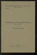 Bibliography of Canadian Geology For 1913